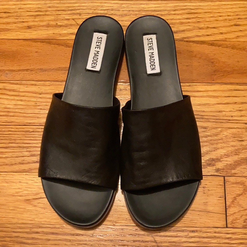 Steve Madden Leather Slip on Sandals